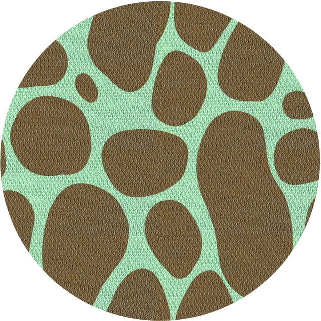 Ahgly Company Tapis d'Intérieur Rond Lavable en Machine Brun Selle Transitionnel, 5 Pieds Rond
