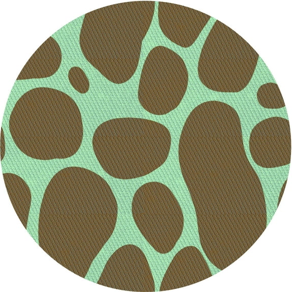 Ahgly Company Machine Washable Indoor Round Transitional Saddle Brown Area Rugs, 7' Round