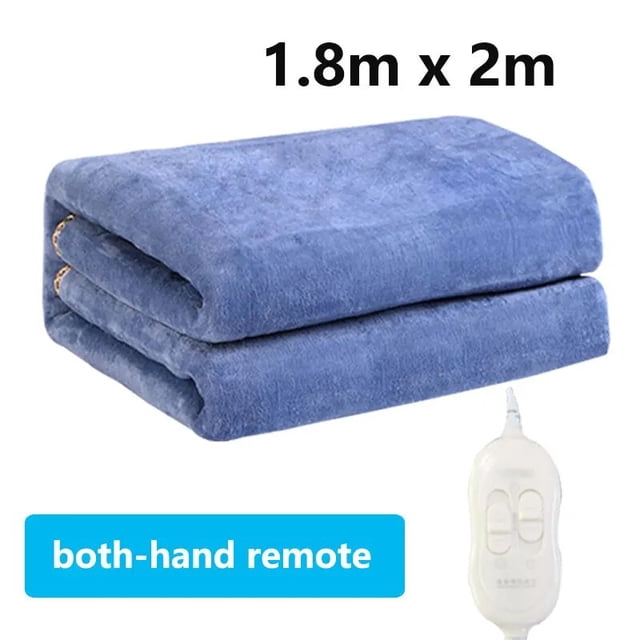 Manta eléctrica con calefacción de nivel para cama inteligente, manta con control remoto para 2 personas, doble de franela, 9