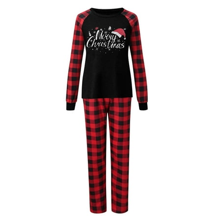 

Mackneog Women Mom Merry Christmas Print Tops And Pants Plaid Set Xmas Family Matching Pajamas Sleepwear Clothing Shoes & Accessories Black