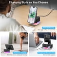 thumbnail image 4 of Wireless Charger, Cshidworld 3 in 1 Cube iPhone Wireless Charger Stand, 15W Fast Charging Station, Foldable Wireless Charging Dock for iPhone 16/15/14/13/12, iWatch S2-10/Ultra, AirPods 2/3/4/Pro, 4 of 7