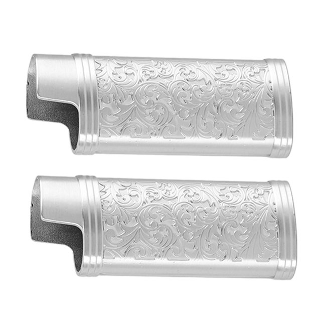 2Pcs Retro Pattern Zinc Alloy Lighter Cover, Portable Protective Sleeve Case With Secure For Lighter