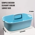 thumbnail image 2 of Bolsa de plástico para carrito de ducha, organizador de cesta de almacenamiento portátil con asa para dormitorio, baño, jardín, cocina, suministros de limpieza, azul, blanco, 2 of 5