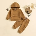 thumbnail image 2 of fatyb Toddler Sweatsuit Boys Girls Long Sleeve Hoodie Sweatshirt Casual Joggers Kids Plain Tracksuit Outfits, 2 of 5