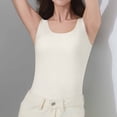 thumbnail image 6 of Roncen Women's Seamless Bulit-in-Bra Tank Tops Versatile Solid Crewneck Summer Sleeveless Going Out Casual T-Shirts, 6 of 7