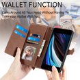 thumbnail image 2 of for iPhone 7 / 8 / SE 2022 & 2020 Case for Women,Cute Wallet Case with Zipper Pocket Purse Flower Embossed PU Leather Card Slots Wrist Strap Flip Folio Protective Phone Cover, Brown, 2 of 7