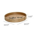 thumbnail image 4 of Elegant Designs 13.75" Decorative Round Wood Serving Tray with Handles, "Coffee Bar", Natural Wood, 4 of 7