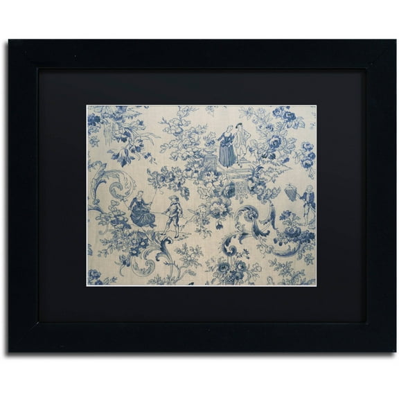 Trademark Fine Art "Toile Fabrics I" Canvas Art by Color Bakery Black Matte, Black Frame