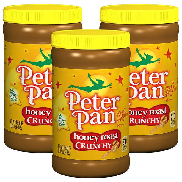 3 Pack Peter Pan Crunchy Honey Roast Peanut Spread 16 3 Oz Walmart Com