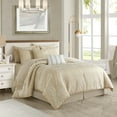thumbnail image 2 of Lanco Gold Comforter Set King Size , 10 Piece Jacquard Bedding Set , All Season Home Decor, 2 of 7