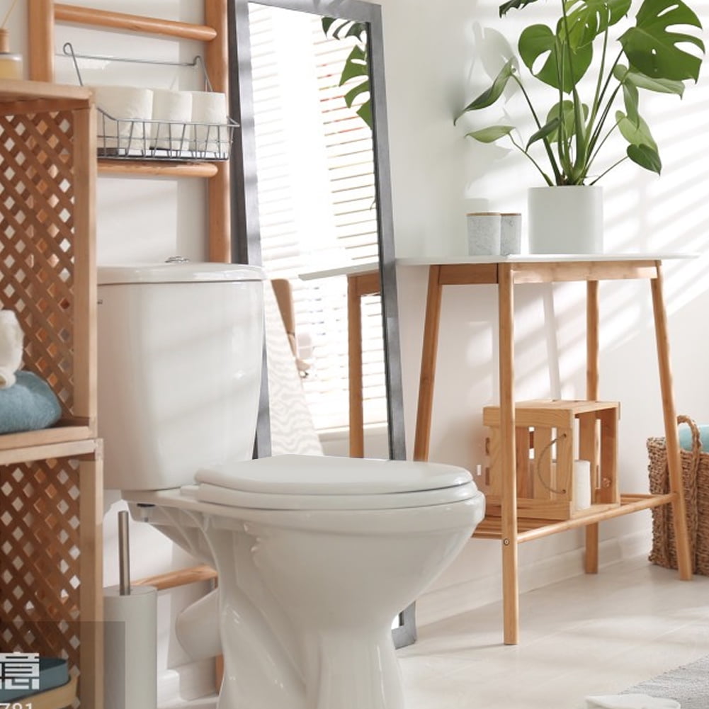 Soft Close Toilet Seat Round with Lid  White, Comfortable, Durable, Sturdy, Stain-Resistant and Easy to Clean,  Standard Toilets