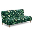 thumbnail image 3 of SCRAWLGOD St Patrick's Leaf Print Sofa Slipcover Armless Sofa Cover for Kids Stretch Non Slip Futon Cover Washable Easy Installation Couch Cover, 3 of 9