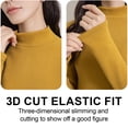 thumbnail image 4 of Camisas de manga larga con cuello alto para mujer, moda de otoño, capas básicas, ajustadas, ropa interior térmica suave, Tops, amarillo, 4 of 7