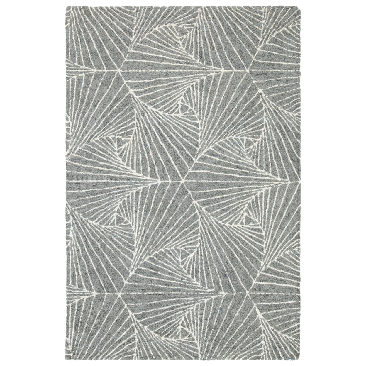 SAFAVIEH Micro-Loop Carver Geometric Area Rug, Grey/Ivory, 4' x 6'