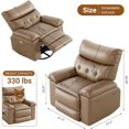 thumbnail image 3 of Twister.CK Oversized Electric Recliner Chair for Adults, PU Leather Rocker Recliner, 360 Degree Swivel Lounge Chair, Modern Massage Single Sofa Chair for Living Room Bedroom, Light Brown, 3 of 8