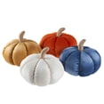 thumbnail image 3 of Way to Celebrate Shaped Velvet Pumpkin, Ivory, 3 of 5