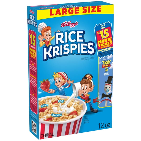 Kellogg's Rice Krispies Original Breakfast Cereal, 8 Vitamins and Minerals, Large Size, 12 oz