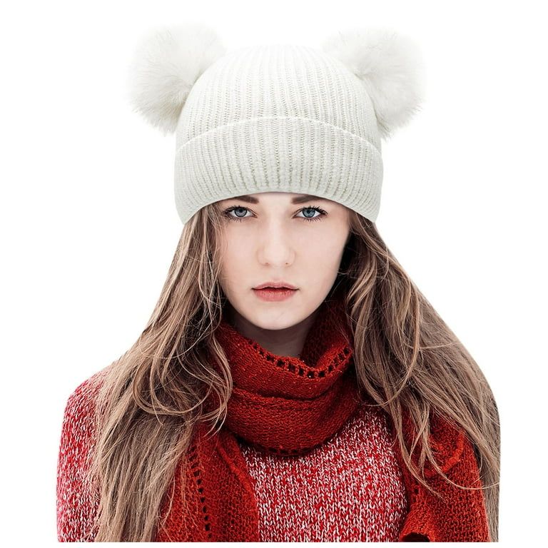White beanie cheap hat walmart