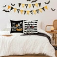 thumbnail image 5 of Funny Halloween Pillow Covers, 18x18 Halloween Throw Pillow Cover, Nightmare before Halloween Decorations, Set of 4 Nightmare Christmas Cushion Cases, Jack Sally Bed Couch Sofa Decor Party Supplies, 5 of 7