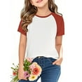 thumbnail image 4 of Mlzmgr Boys Girls Cotton Tshirts Short Sleeve Color Blocked Kids Tops 3-14 Years Basic Tees, 4 of 8