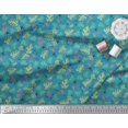 thumbnail image 2 of Soimoi Moss Georgette Fabric Geometric Sign,Clover & Monstera Leaves Print Fabric by Yard 42 Inch Wide, 2 of 3