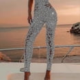thumbnail image 4 of Sequin Jumpsuit Overalls For Women Long Sleeve Sparkly Bodycon Slim Rompers, 4 of 5