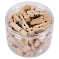 thumbnail image 1 of Push Pins With Wooden Clips 50Pcs Thumbtacks Pushpins Creative Paper Clips Clothespins Natural Color for Cork Board and Photo Wall Offices Home Schools Use, 1 of 7