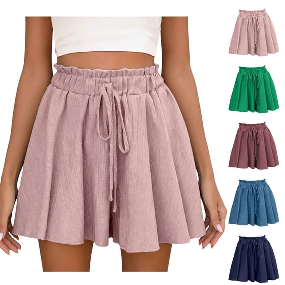 Only Moment Tennis Skirts for Women with Shorts Woven Twill Fabric Casual Boho Ruffle Tiered Skorts High Waist Mini Skirts Golf Tennis Crochet Shorts Skorts for Wowomen with Pockets Green,S