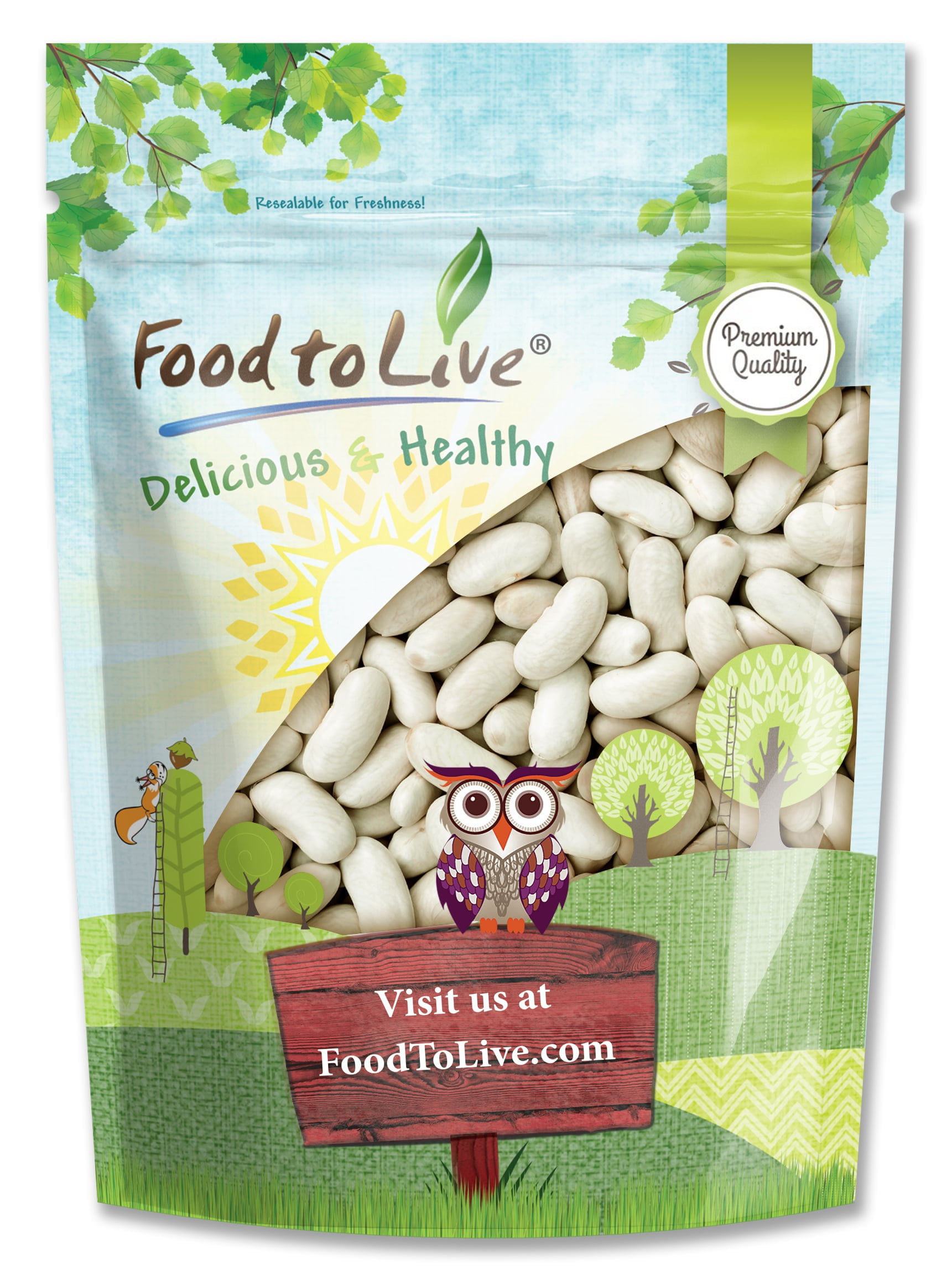 Food To Live Organic Beans Gift Box - 5 Varieties: Pinto, Dark Red Kidney, Black, Navy, Garbanzo Beans, 8 Oz Each
