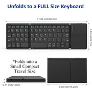Slim Foldable Wireless Keyboard Compatible with Yezz Andy A4 with TOUCHPAD Mouse Fully Universal providing 48H Use, 560 Days Standby, Portable, Compact, Tri-Fold, Rechargeable!