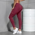 thumbnail image 6 of ZHYou Womens Mineral Wash Leggings,with Cargo Pockets,High Waisted,Stretch,Tights for Active Casual Wear,Red,Size M, 6 of 9