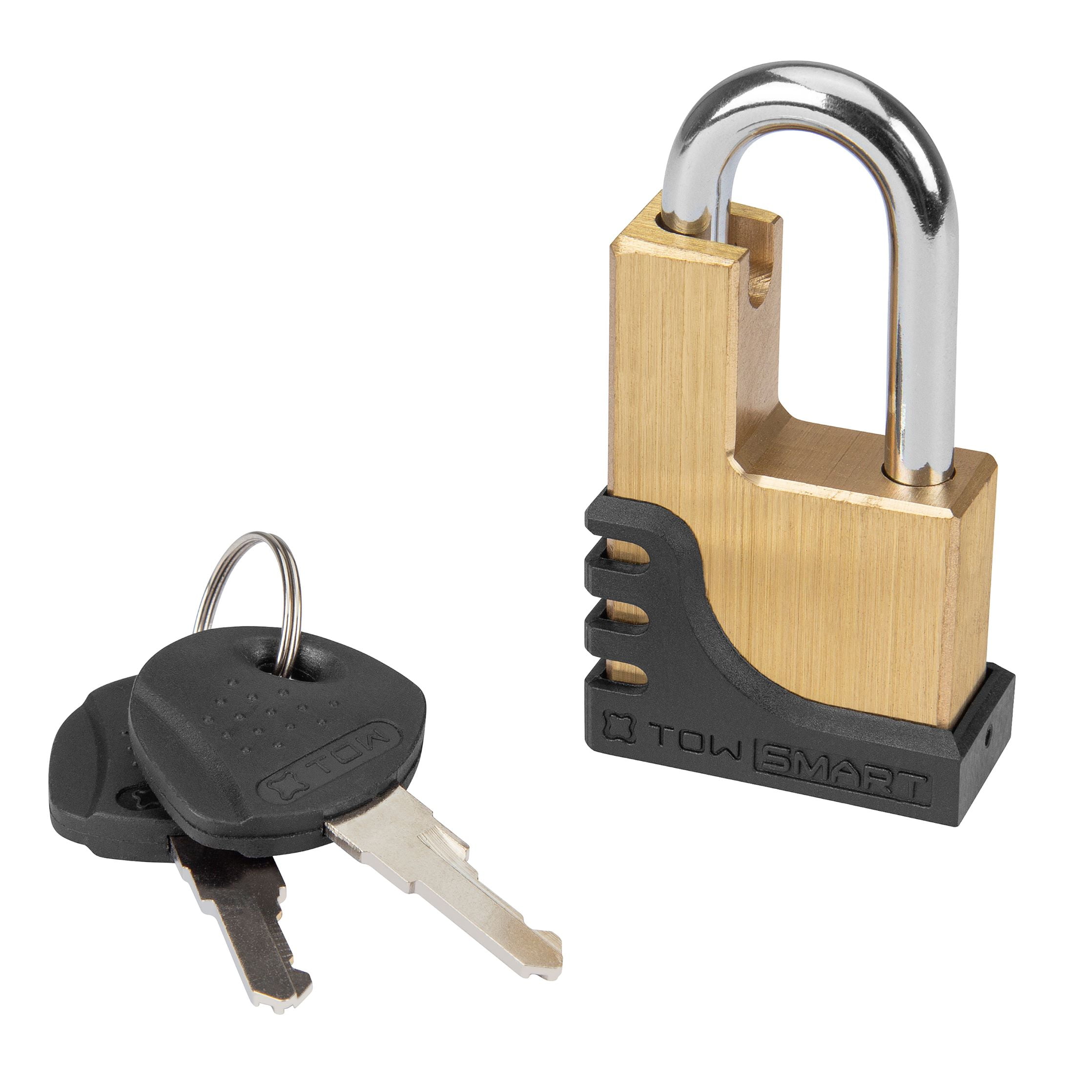 (2 pack) TowSmart Premium Coupler Lock with 2 Keys, Brass, 732