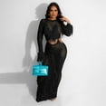 thumbnail image 2 of Women's Bohemian Knitted Sequin Long Dress Casual Elegant Hollow Out Fringe Maxi Dress for Party Beach, 2 of 2