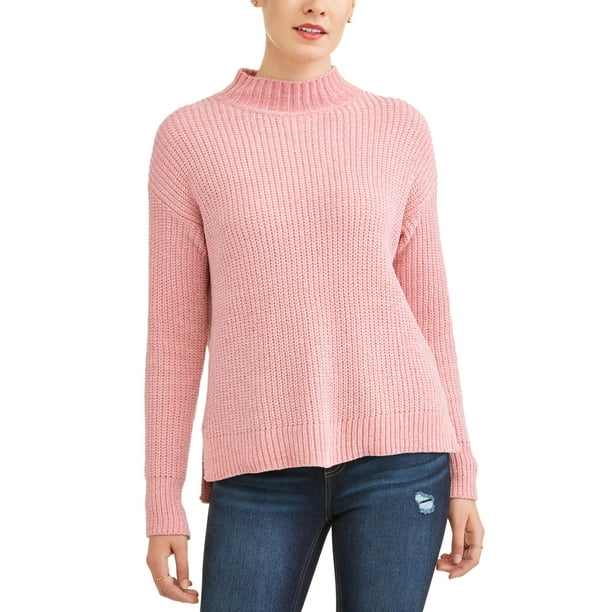 Time and Tru - Time and Tru Women's Mock Neck Chenille Sweater ...