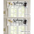 thumbnail image 5 of Tie Up Valance Curtain for Kitchen, Funny Animal Cute Panda Sitting Toilet Rod Pocket Short Curtains Adjustable Tie-Up Shade Valances, Farm Daisy Flower Window Treatment for Bathroom Living Room Bedroom, 5 of 7