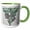 Green/White, variant on 3drose, Stained Glass Effect Morning Glory September Birth Flower, 11oz Magic Transforming Mug