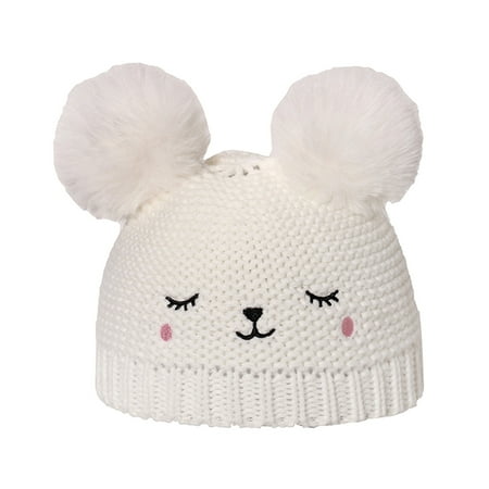 

ASEIDFNSA Baby Cap Baby Hats And Mittens Children S Knit Hat Woolen Hat Winter Double Hairball Woolen Hat Pullover Hat Girl Children S Cartoon Knit Hat Cute Bear
