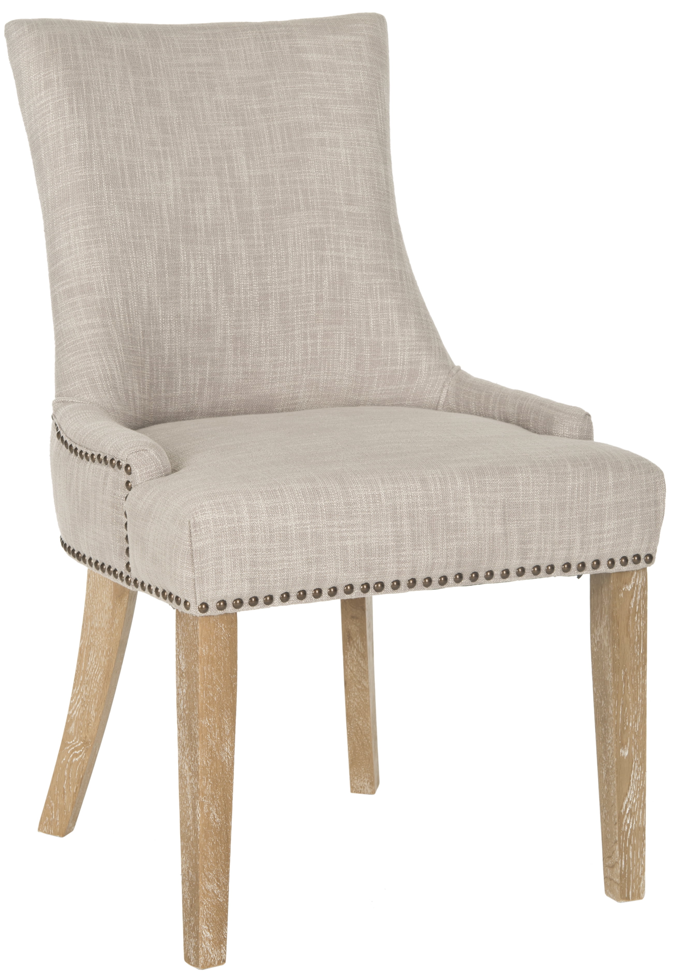 SAFAVIEH Lester 19" H Contemporary Glam Dining Chair, Grey/White Wash, Set of 2