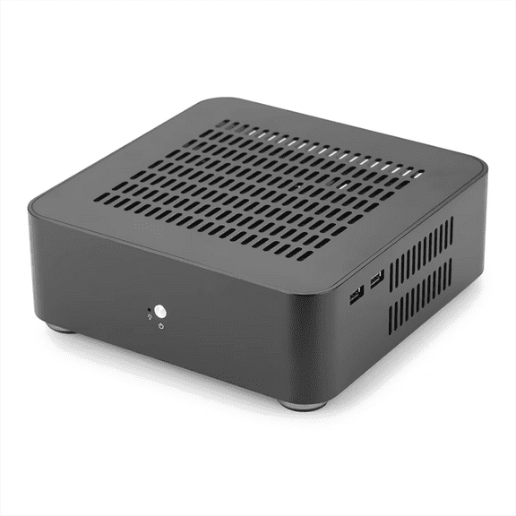 All Aluminum Chassis Mini HTPC Case Mini ITX Cases Computer Gaming PC Desktop Case with 8Pin Power Supply PSU Black