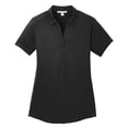 thumbnail image 5 of Yellow Rooster Women's Diamond Jacquard Polyester Polo Black XS, 5 of 6