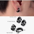 thumbnail image 4 of Stainless Steel Maple Clip-On Earrings for Men, 8mm Stainless Steel Maple Clip-On Earrings, 4 of 5