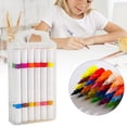 thumbnail image 2 of Cozival Dual Tip Acrylic Paint Markers Set, Fine And Brush Point Pens With Portable Storage Case, 24/48/72/96 Colors Rich Pigments For Rock, Wood, Canvas, Glass, Craft Painting, 2 of 5