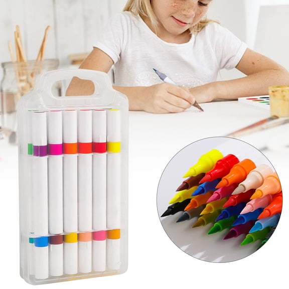Juaoua 24 Colors Acrylic Paint Markers,Dual Tip Acrylic Paint Markers,Water-Based No-Bleed Paint Pens,Perfect For Rock Painting,Diy Crafts,Journaling,Travel And Classroom Projects,Classroom Supplies