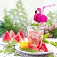 thumbnail image 3 of 50 Flamingo Straws Flexible Cocktail Straws Flamingo Straw Decorations, 3 of 5