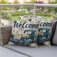 thumbnail image 4 of Truck Daisy Pillow Covers 2 Pack Welcome Spring Pillowcase Waterproof Outdoor Throw Pillow Cover for Patio Garden Square Cushion 26”x26”, 4 of 9