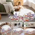 thumbnail image 5 of Round Rugs 3Ft, Spring Floral Round Area Rug Washable Indoor Throw Carpet, Watercolor Daisy Lily Lavender Plants Garden Small Non Slip Circle Rug for Bedroom Living Room Home Decor Aesthetic, 5 of 8