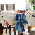 thumbnail image 4 of 60x60 Inch Tablecloth Polyester Square Tablecloth for Home Kitchen Dinner Decor Blue and Red Flowers, 4 of 9