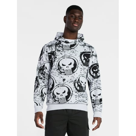 Punisher Men's and Big Men's Graphic Fleece Hoodie with Long Sleeves, Sizes XS-4XL