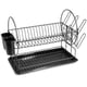 thumbnail image 3 of Compact Two-Tier Black Dish Rack with Drainboard, kitchen organization and storage., 3 of 5