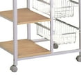 thumbnail image 4 of Kitchen Cart with 3 Shelves & 2 Storage Compartments, Brown And White, 4 of 5